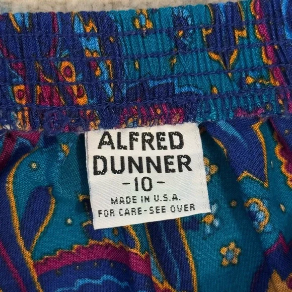 Vintage Alfred Dunner Paisley Multi-color Midi Skirt A-Line Women's Size 10 - Picture 8 of 8